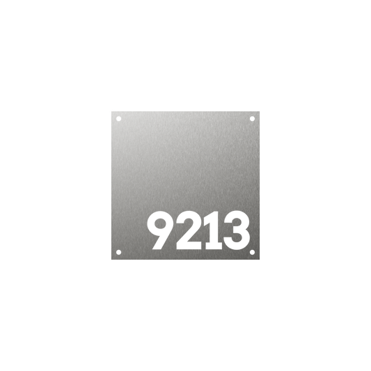Square rectangular modern elegant house number with Slab font