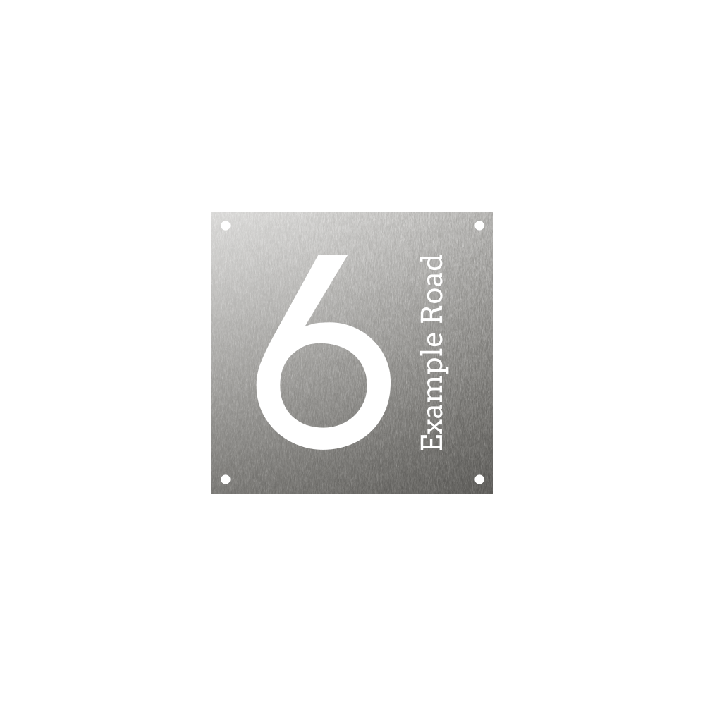 Square metal steel house number with elegant modern design large number